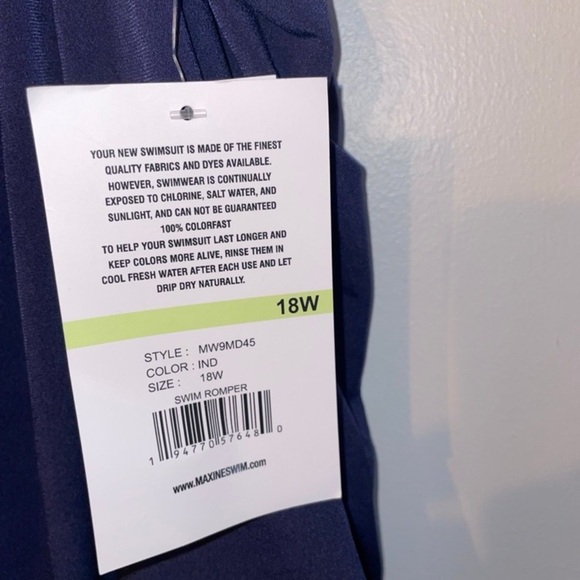 Maxine Of Hollywood Women's Romper One Piece Swimsuit NWT 18 - Picture 7 of 10